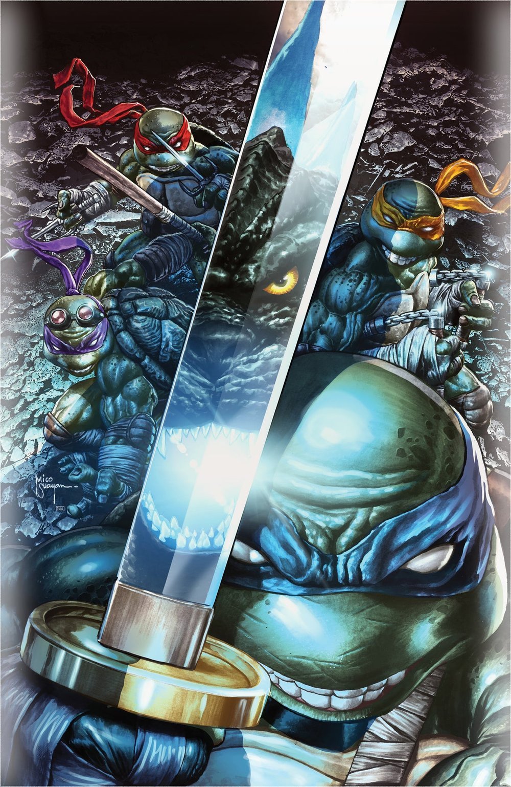 Teenage Mutant Ninja Turtles x Godzilla #1 (Trade / Foil Virgin Combo)
